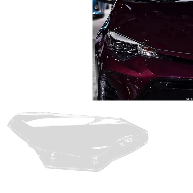 Car Headlight Shell Lamp Shade Transparent Lens Cover Headlight Cover For Toyota Corolla 2016-2019 US Version