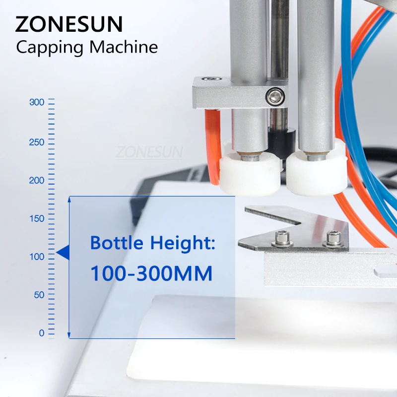 ZONESUN-máquina de tapado de botellas para líquidos de escritorio, Trigge gotero de vidrio de plástico con tapa, sellado giratorio