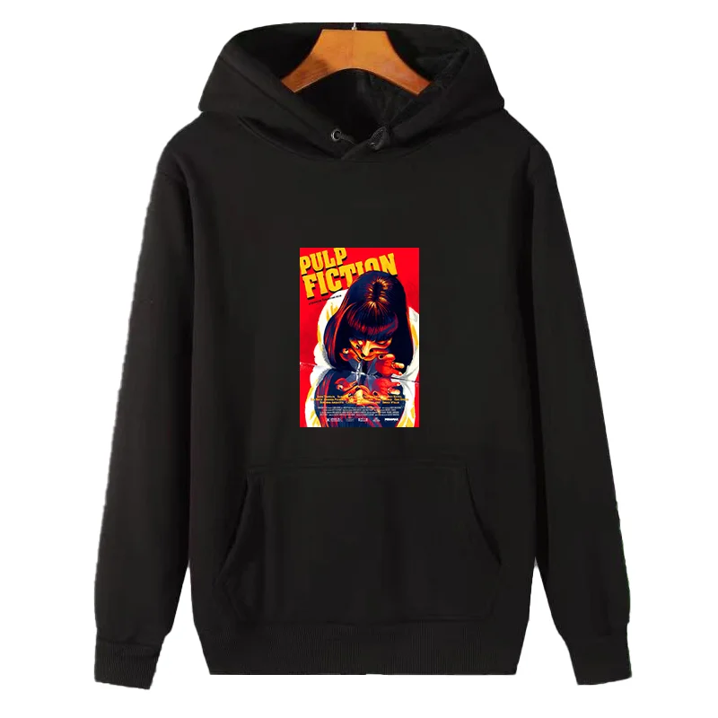 

Movie Mia Wallace Pulp Fiction Graphic Hooded Sweatshirts Winter Thick Sweater Hoodie Essentials Fleece Hoodie Tracksuit Men