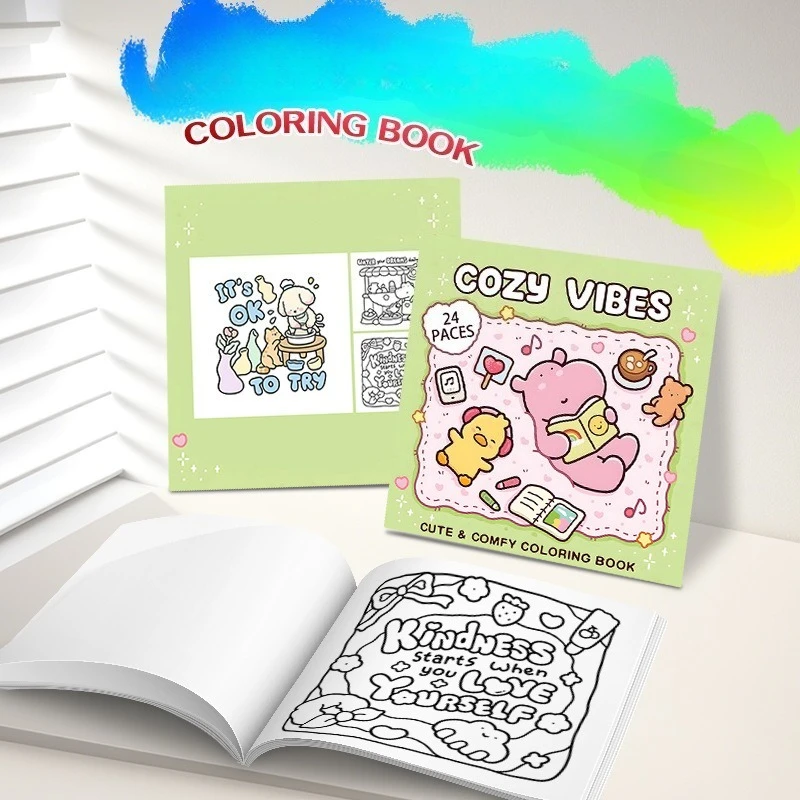 

New Comfortable Coloring Book for Adults Stress Relief & Relaxation Creative Art Therapy Cozy Illustration Anti-anxiety Gift