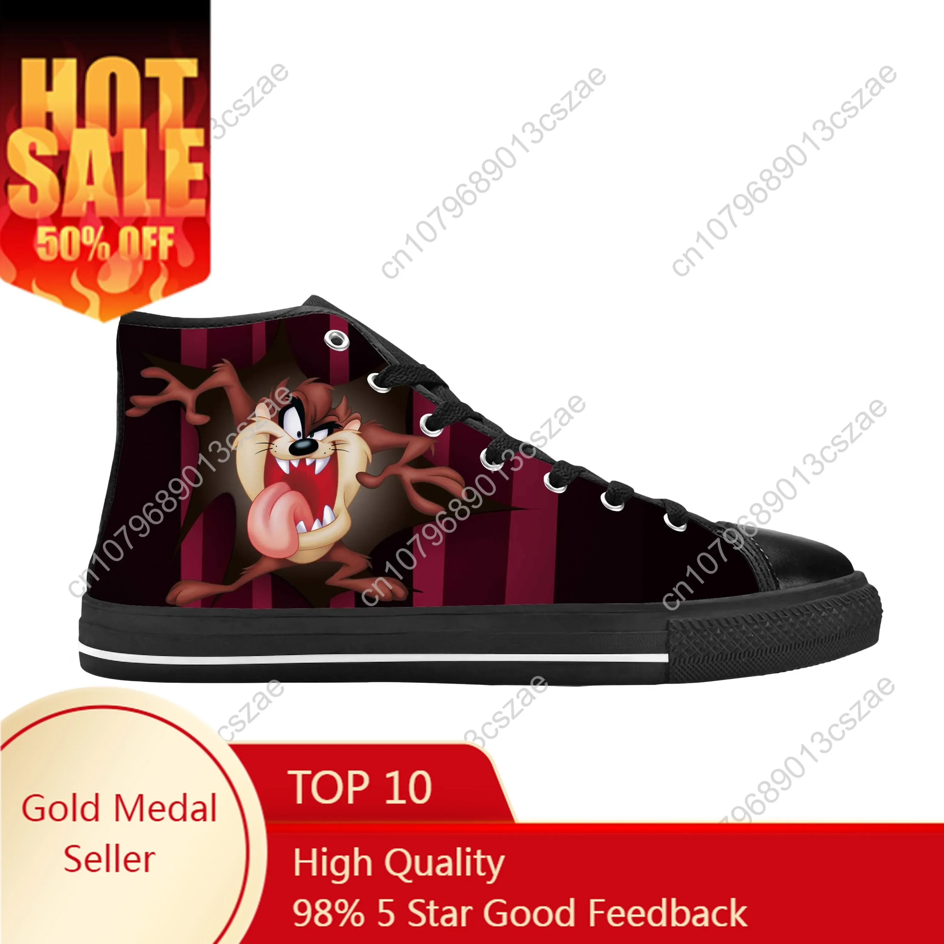 

Tasmanian Evil Devil Anime Cartoon Manga Comic Casual Cloth Shoes High Top Comfortable Breathable 3D Print Men Women Sneakers