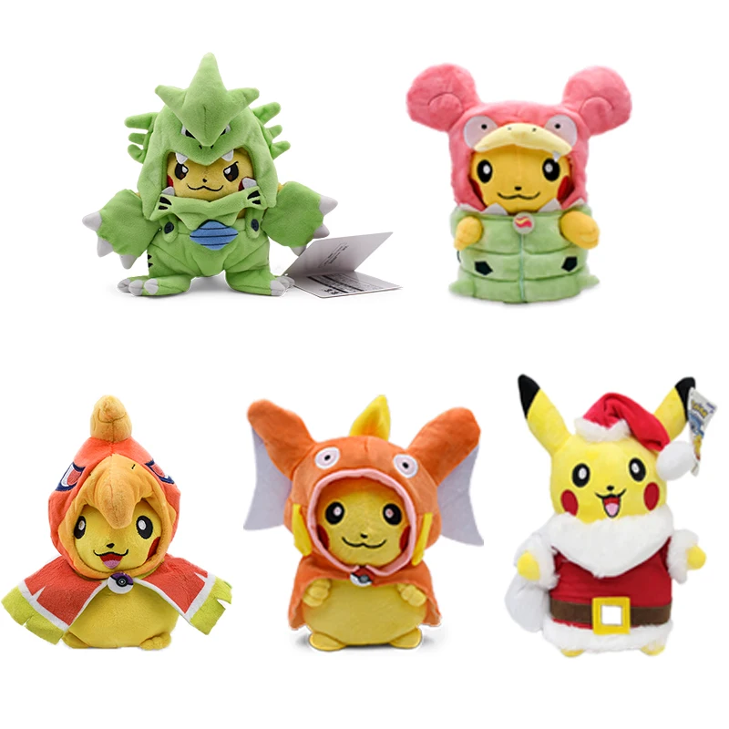 Pokemon Pikachu Cosplay Toy Charizard Snorlax Garchomp Tyranitar Hydreigon Anime Eevee Lapras Stuffed Plush Morpeko Peluche Doll