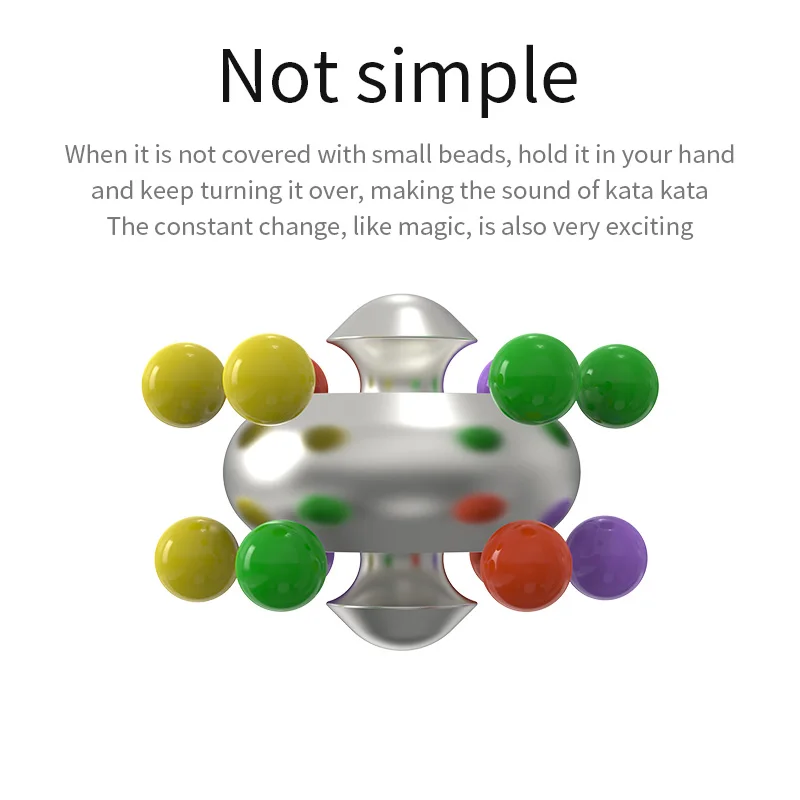 Kostka Orbital Metal Magic Cube, zabawka antystresowa, obrotowa kostka z fasolkami, zabawka antystresowa dla dorosłych i dzieci, dla osób z autyzmem i ADHD.