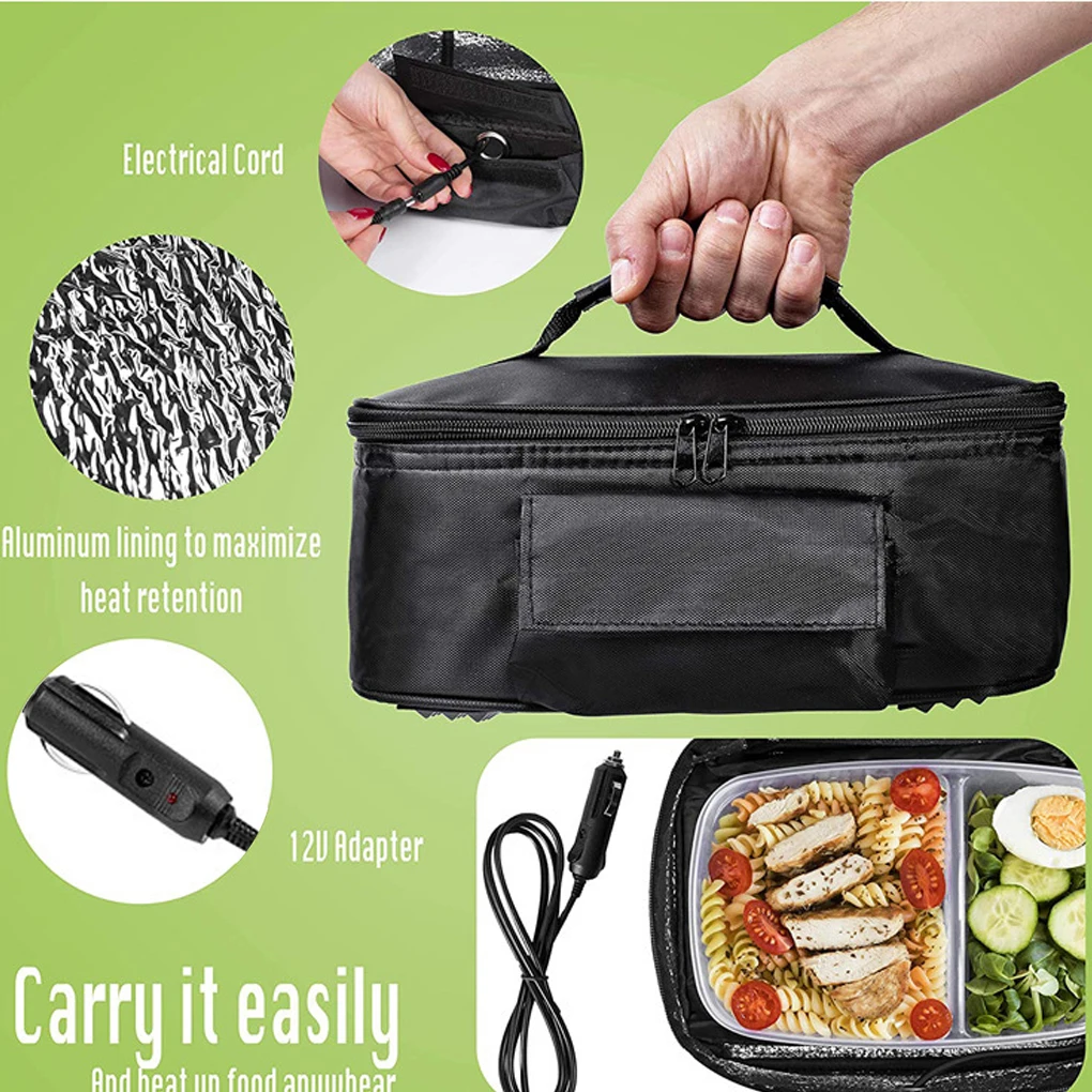 

Портативная автомобильная сумка для подогрева еды, 12 В, электрическая подогреватель еды для личного автомобиля, подогрев еды, сумка для обеда для автомобиля, грузовика, работы, путешествий