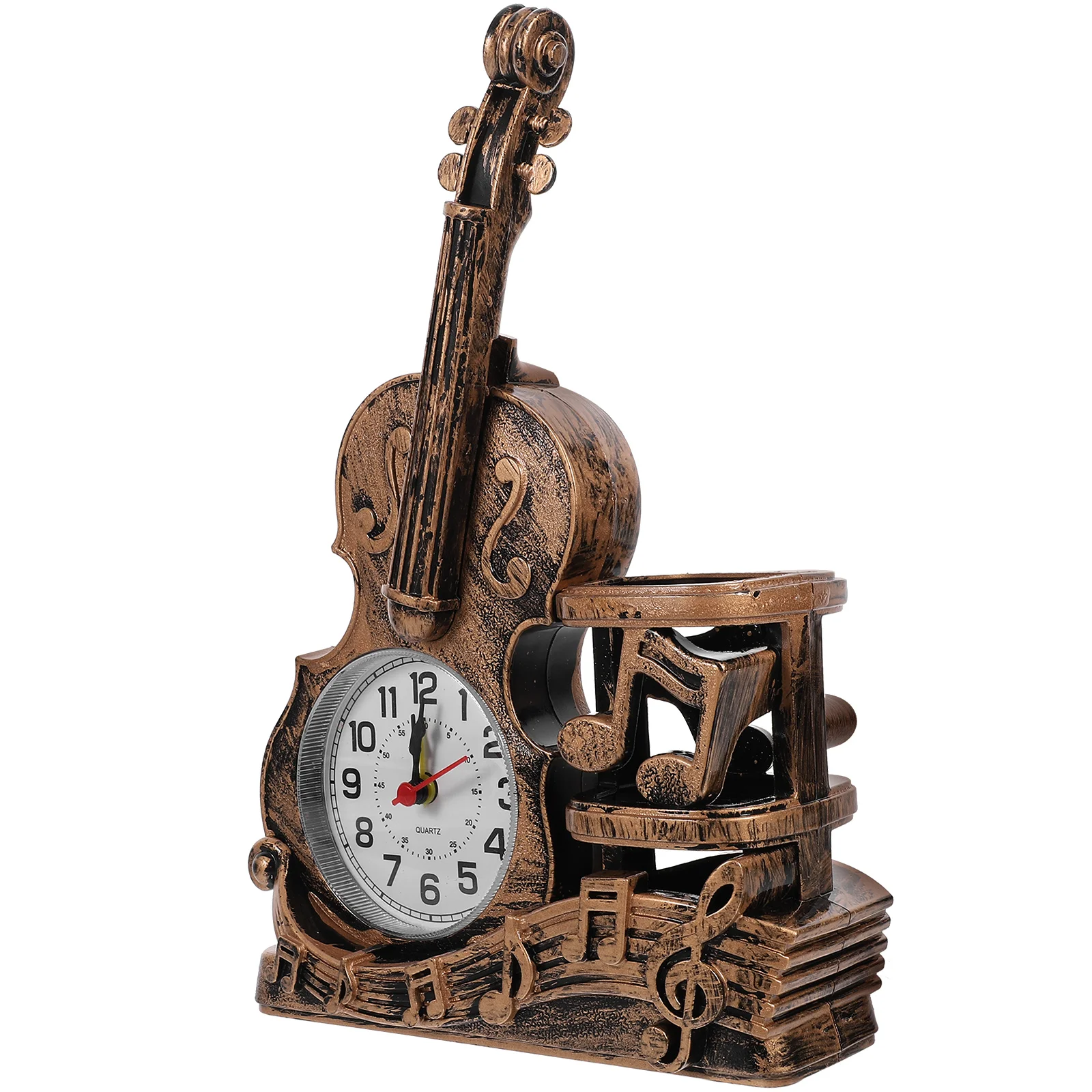 

Violin Model Festival Gift Clock Ornament Alarm Clocks Desktop Table Decoration Plastic Shape Student