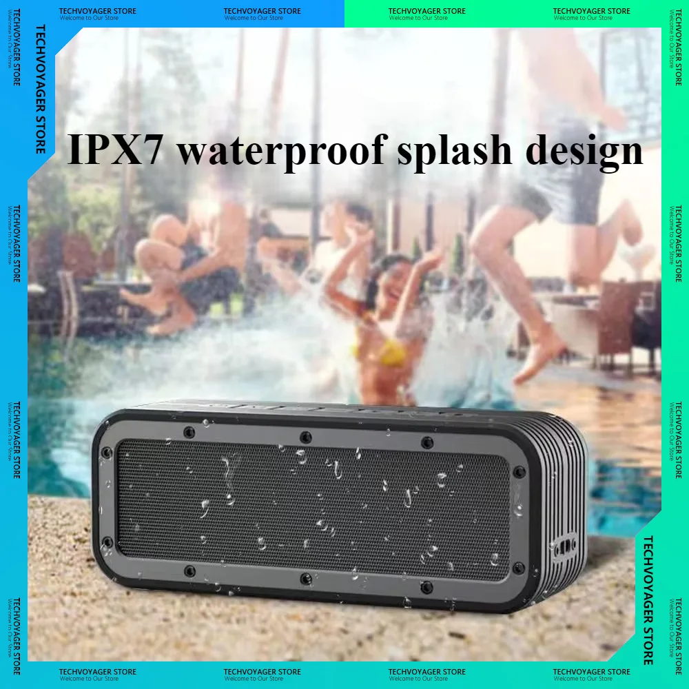 50W High Power V8PRO Speakers IPX7 Waterproof Outdoor Wireless Bluetooth Portable Subwoofer Car Desktop Audio Speaker Home Gift