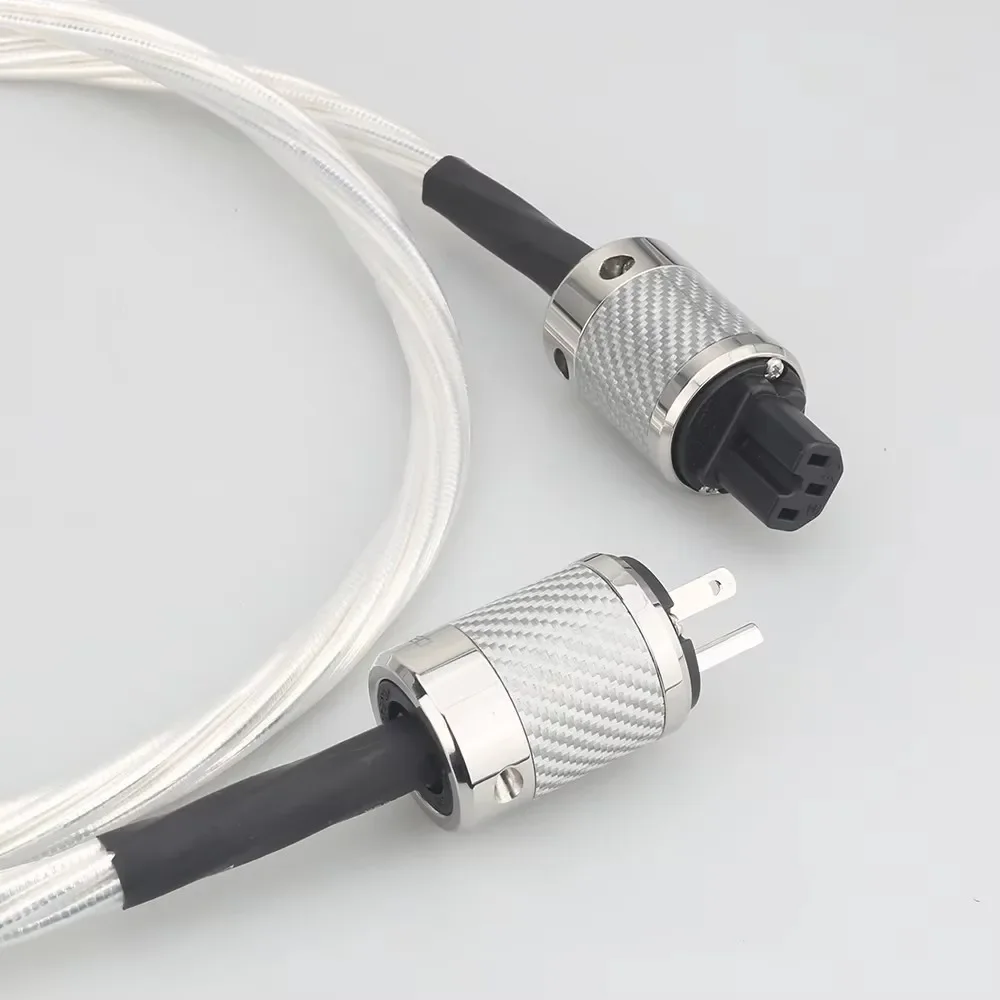 1PCS คุณภาพสูง Nordost odin 7N ชุบเงิน Supreme อ้างอิงสายไฟคาร์บอนไฟเบอร์ EU/US /AU power plug