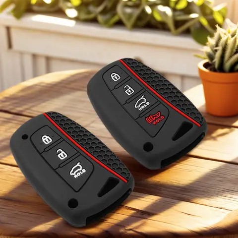 현대 그랜드 산타페 3 DM IX45 IX35 창세기 DH Grandeur Azera HG Equus 자동 키 가방에 대한 자동차 실리콘 키 케이스 홀더