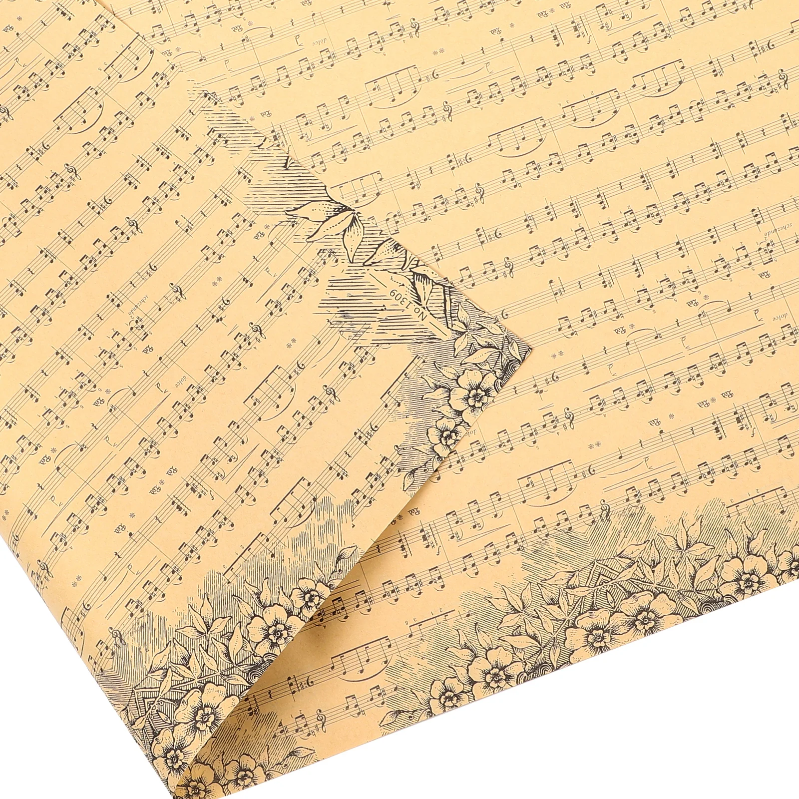 

20 Sheets Vintage Musical Note Wrapping Paper Retro Flower Wrap Floral Bouquet Gift Wrap DIY Craft Supplies Florist Supplies