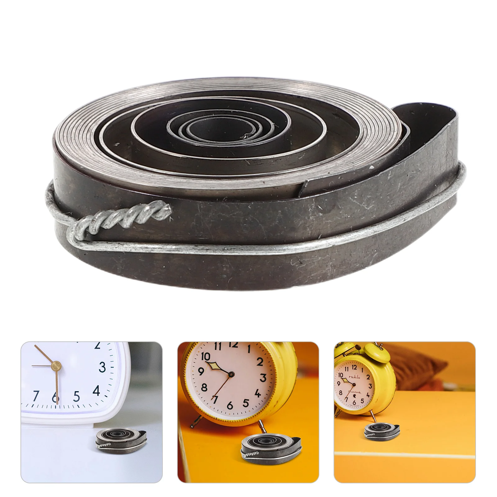 

4Pcs Mechanical Clock Mainspring Replacement Universal Vintage Steel Wind-Up Timepiece Repair Silent Alarm Clock Spare Parts