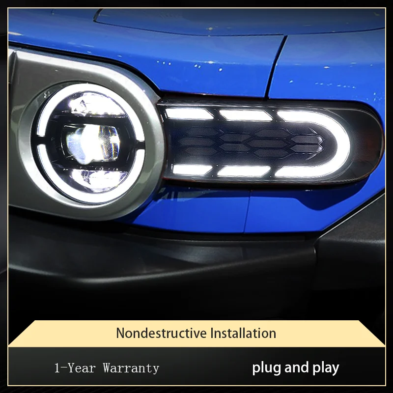 Car Styling For Toyota 2007-2020 FJ Cruiser Front Lamp DRL Headlight Dynamic Turn Signal LED Projector Lens Auto Accessories
