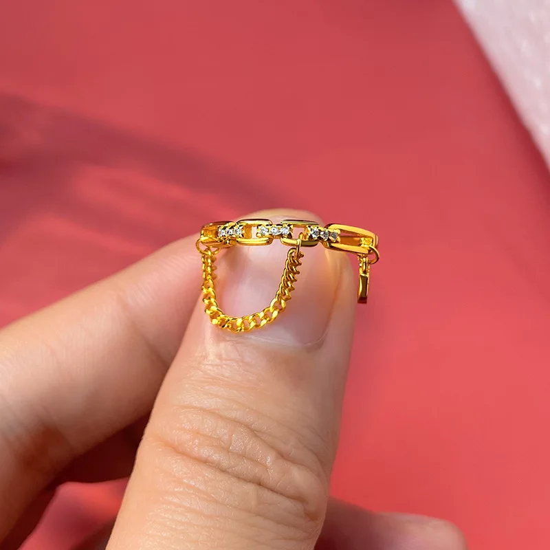 9999 gold lotus charm bracelet - niche design, high-end Fu character lotus bracelet with double strings