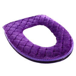 Winter Warm Toilet Seat Cover Mat Bathroom Toilet Pad Cushion Soft Washable Protective Cover Zippered Bathroom Toilet Mat