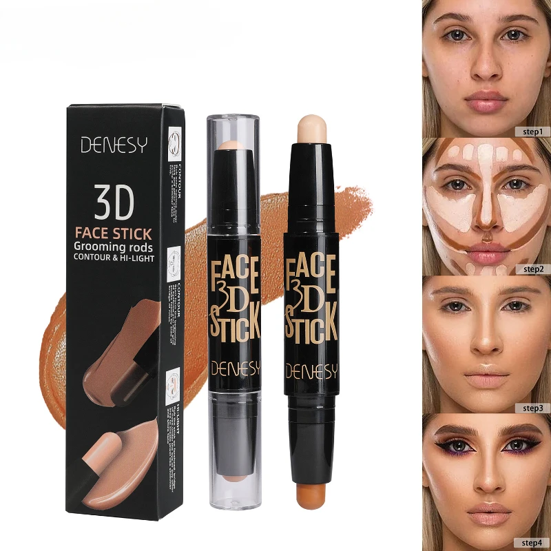 Face Freckles Double Head Concealer Pen Long Lasting White Dark Circles Corrector Contour Eye Stick Pencil Cosmetic Makeup