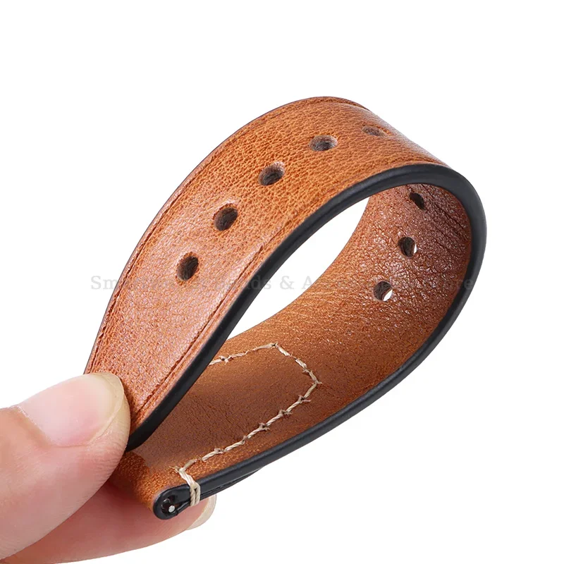 خمر أشرطة ساعات يد جلدية 18 مللي متر 20 مللي متر 22 مللي متر الإفراج السريع سوار مقاوم للماء الرياضة المعصم الفرقة خياطة جلد البقر الرجال شريط للرسغ