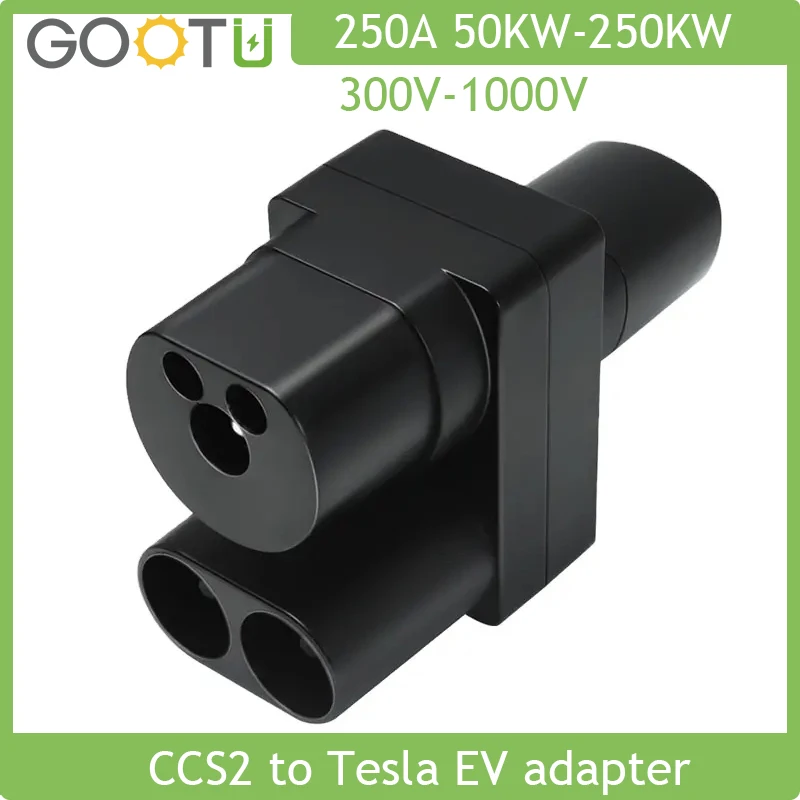 

EV Adaptor CSS2 To Tesla Plug EV Adapter 250A 300V-1000V Electric Cars Vehicle Charger 250KW Charging Connector Type2 To TESLA