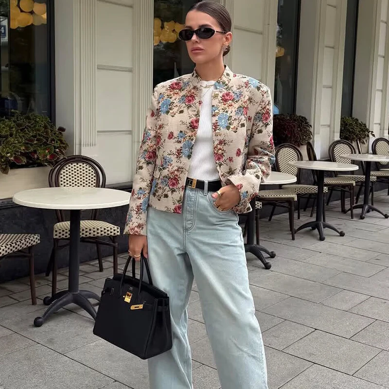Autumn Women's Jackets 2026 New Fashion Slim Print Elegant Women's Jacket & Coats Street Chic Autumn Travel Street Youth Jackets