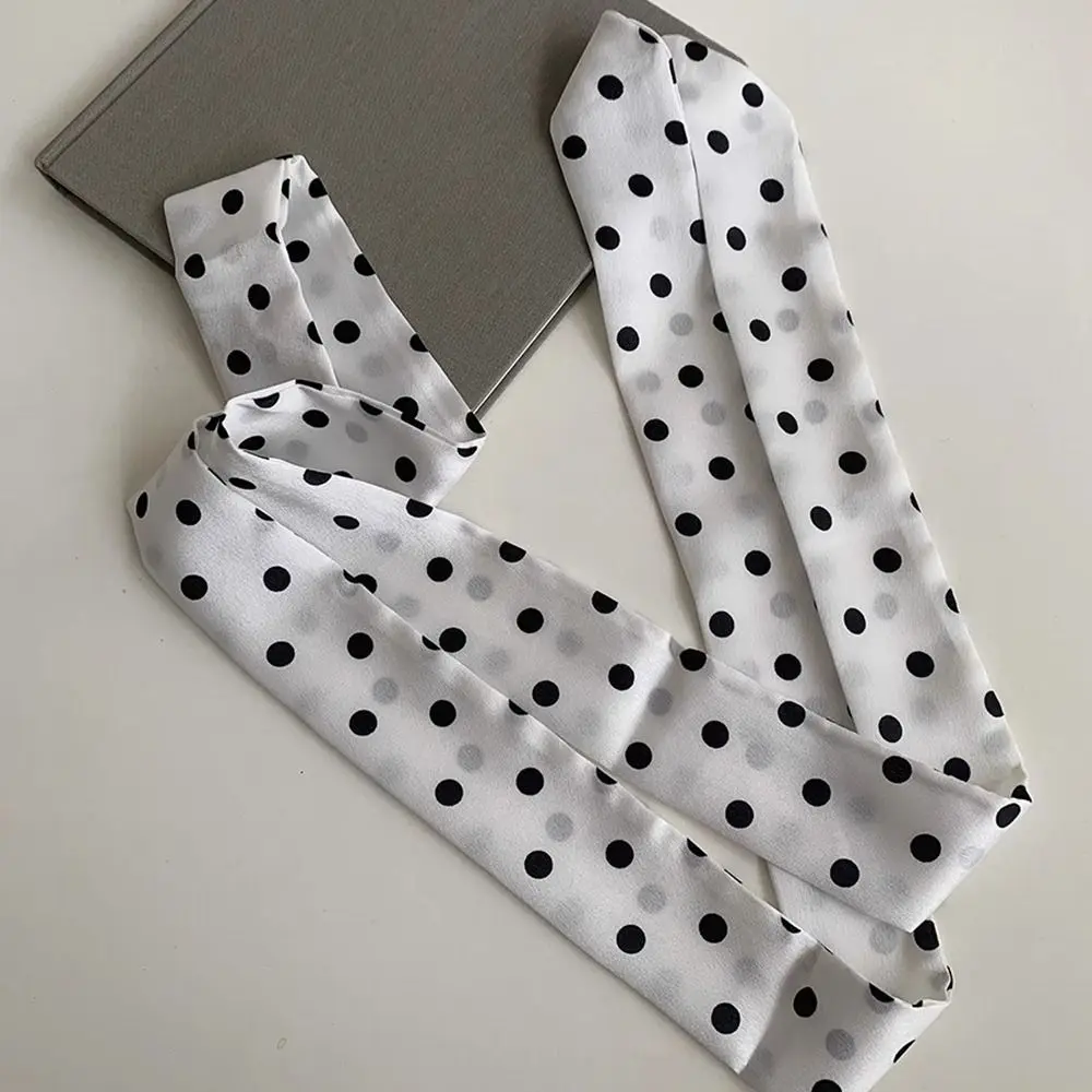 Fashion Ribbon Polka Dot Scarf Printed Thin Scarf Headband Neckerchief Dressing Decoration Long Scarves Party