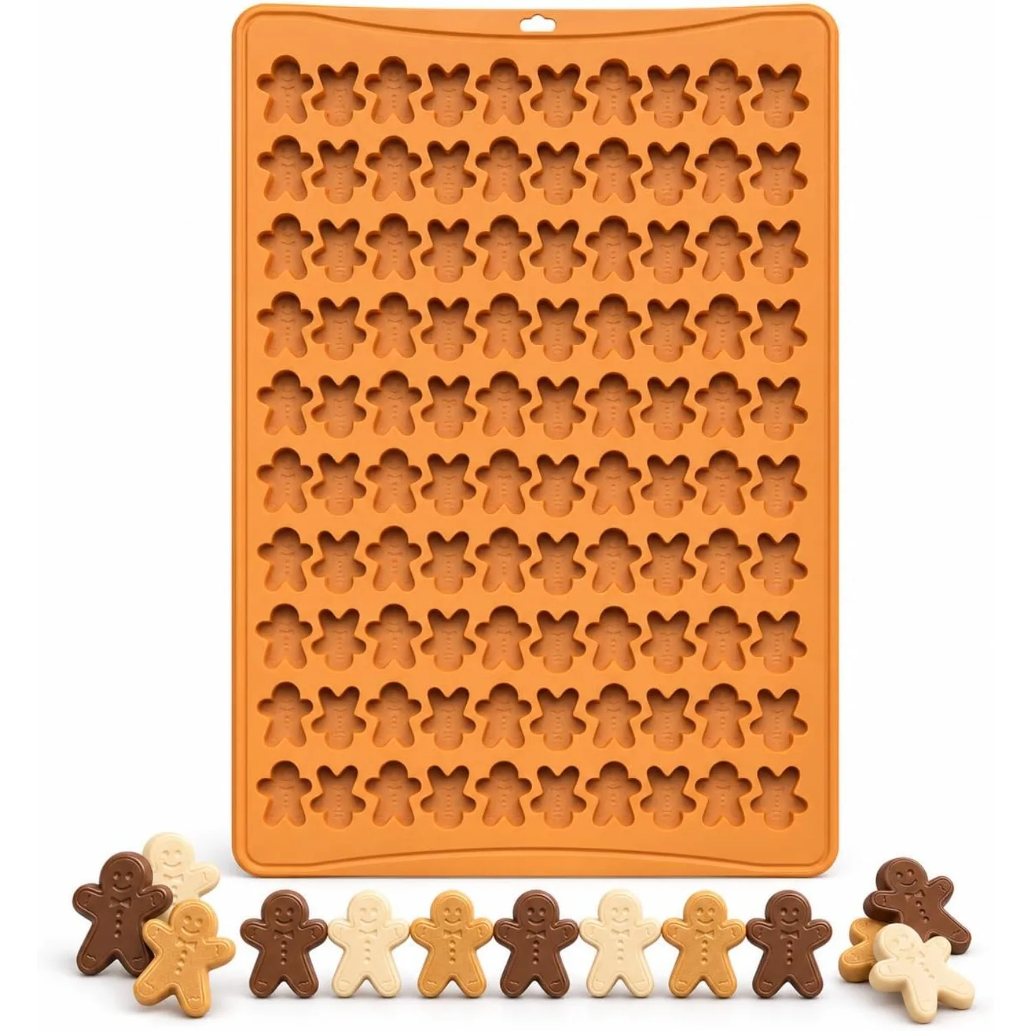 Mini Christmas Mould, Silicone Gingerbread Man Moulds, 100 Cavity Gingerbread Man Shape Silicone Moulds, Mini Gummy Mould