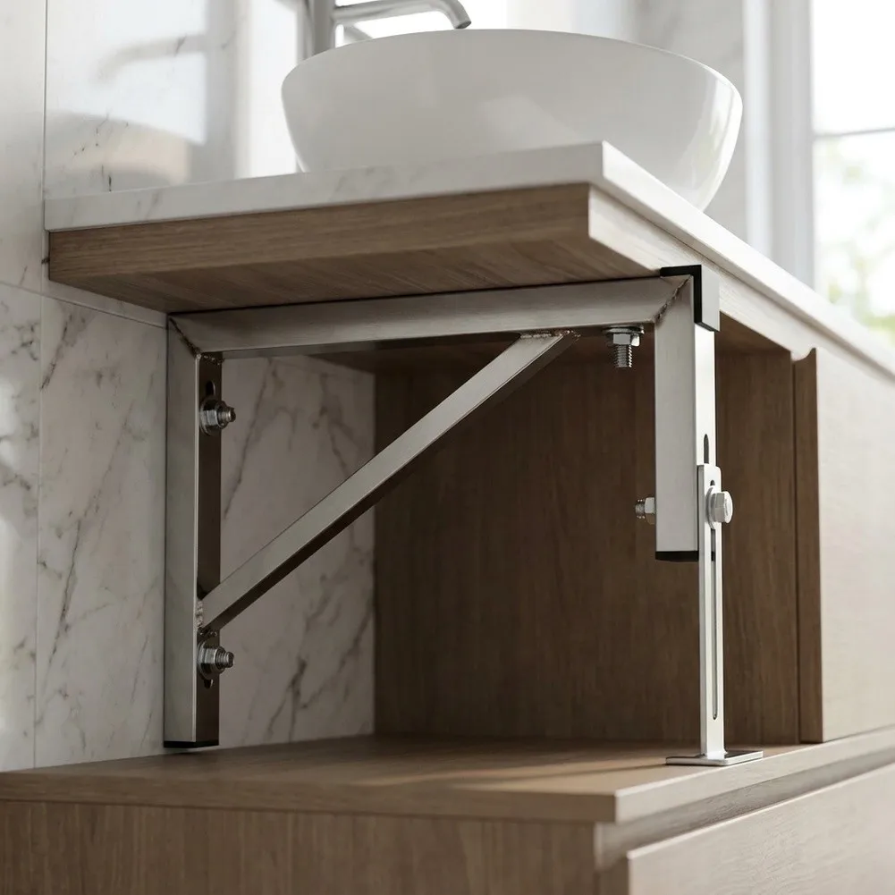 Stainless Steel Support Frame for Bathroom Basins with Triangle Reinforcement Geometry Supporting Heavy-Duty Usage