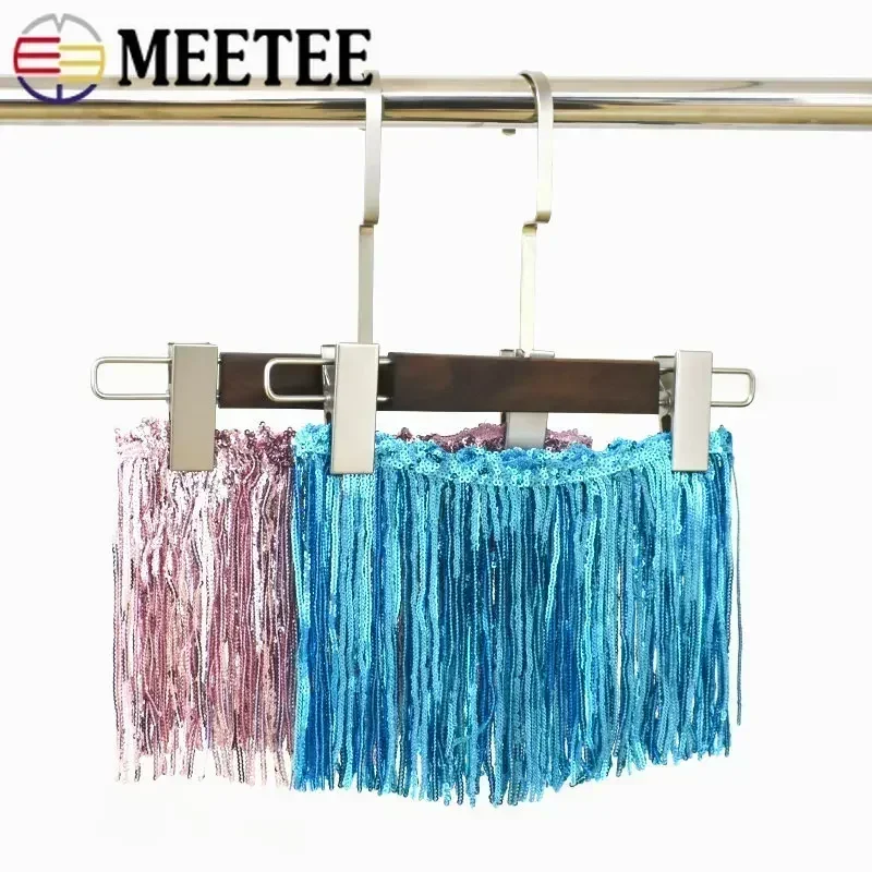 1/2/4Yards Meetee 17cm Laser Sequins Tassel Lace Trim Glitter Fringe Ribbon for Show Clothes Dress DIY Crafts Sewing Accessories