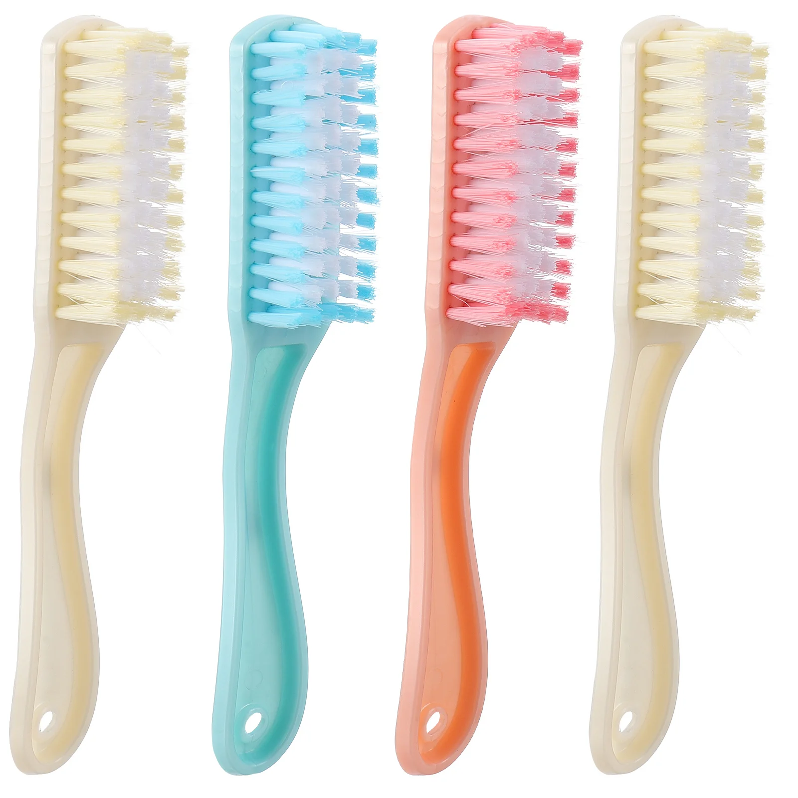 4Pcs Laundry Brush Clothes Washing Tool Shoe Cleaner Bristle Scrub Brush for Home Kitchen Bed Floor Non-Skid Handle Design