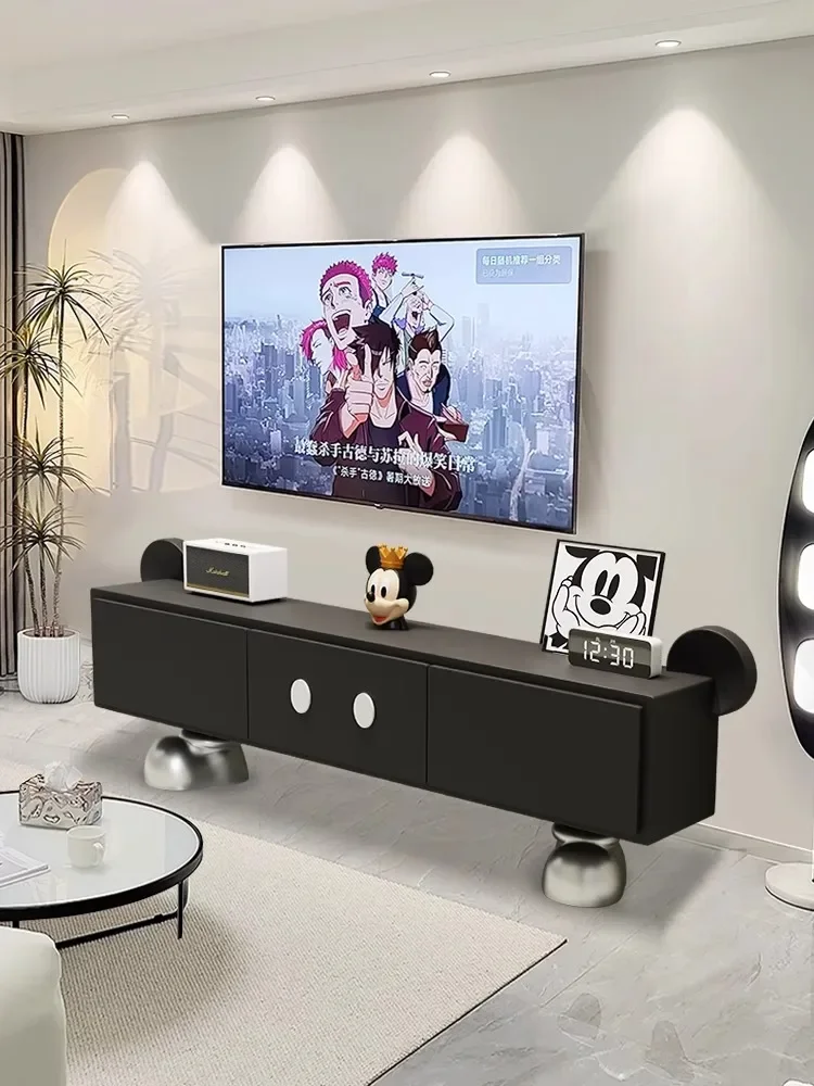 Simple and modern Mickey living room coffee table TV cabinet combination small-sized creative cartoon TV set floor storage