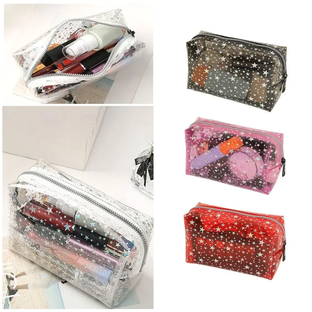 

Chic Portable Makeup Bag Transparent Large Capacity Cosmetic Organizer Waterproof PVC Pencil Case