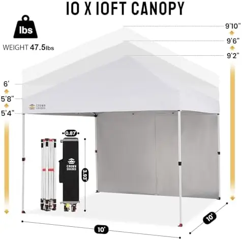10X10 Commercial Instant Pop Up Canopy, White | 300D Silver-Coated Fabric, CenterLok One Push Tent, STO-N-Go Bag, 3