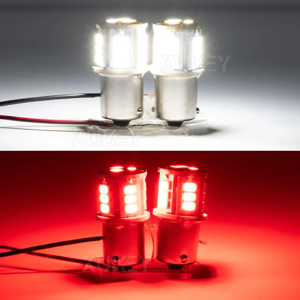 2X الأحمر/الأبيض LED R5W Ba15s لمبات 1156 شاحنة HGV لوحة ترخيص مصباح فان RV الداخلية قبة القراءة خريطة أضواء المعسكر الجانب ماركر