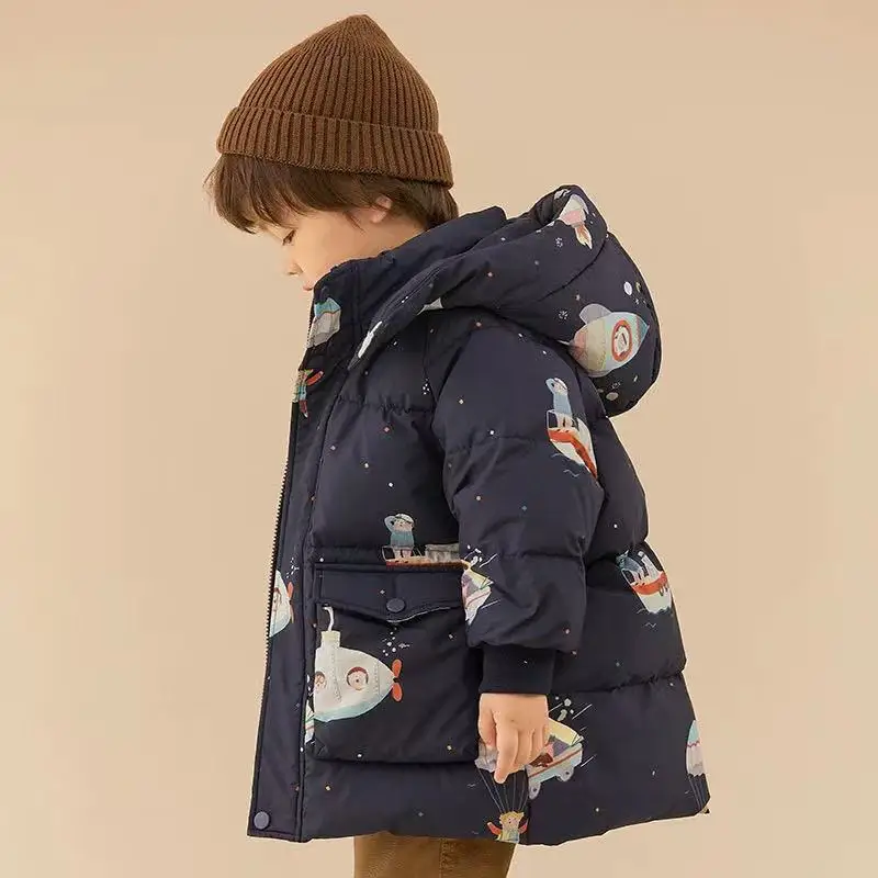 

New Boy Winter Down Jacket Thickness Kids Baby Coats Children Autumn 2025-A0109