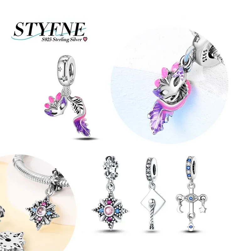 Abalorios de Plumas Moradas y Rosas Plateadas para Pulseras Originales, Bolsos, Llaveros, Pendientes, Colgantes, Joyería DIY para Mujer, Regalo