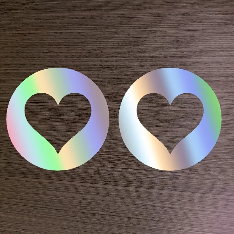1 SET herzförmiges Lichtaufkleberpaket für Autos – holografisches und klassisches wasserdichtes Vinyl für Fahrzeuge – ideal für romantische Dekorliebhaber