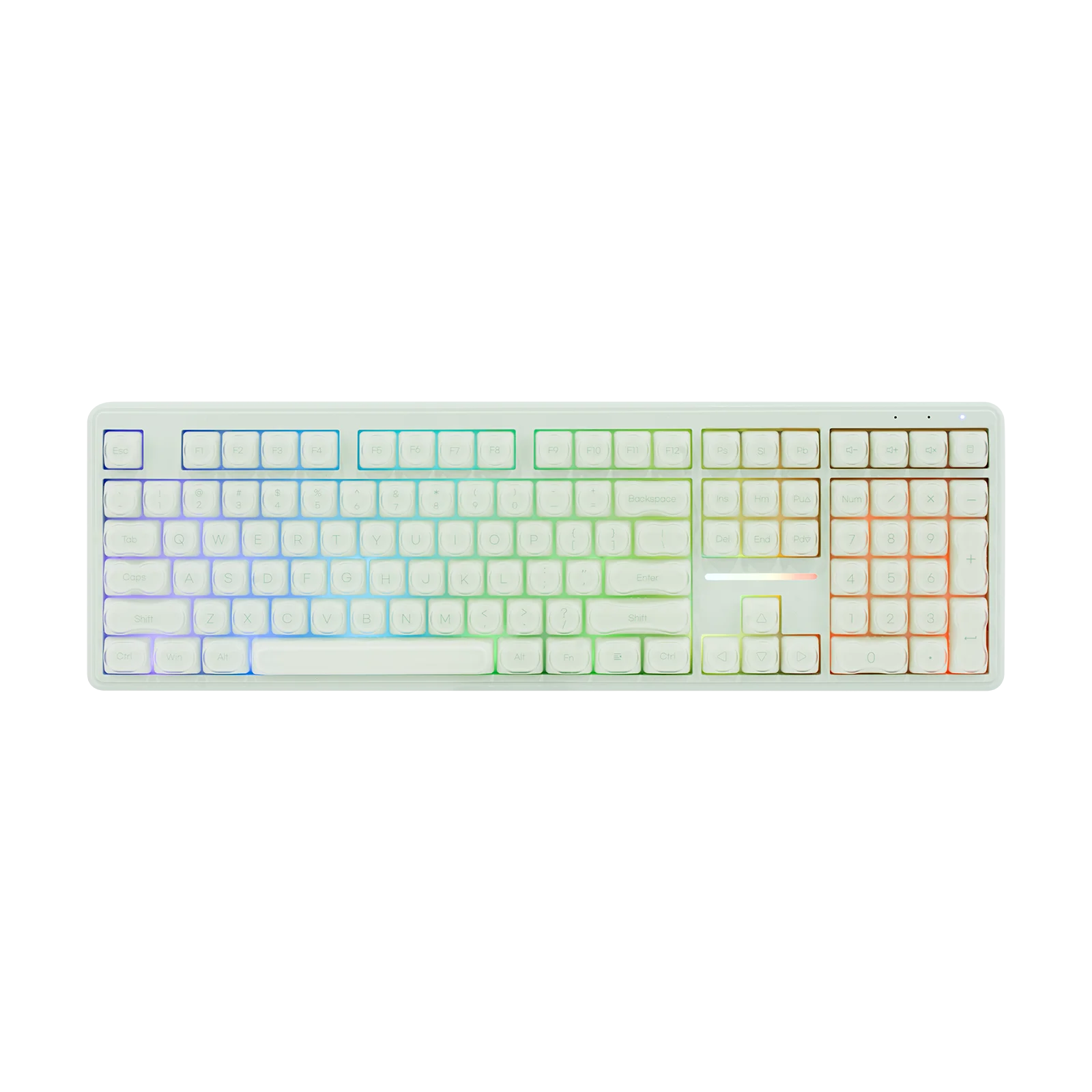 MechLands M108 100% ANSI US Layout Wired/Bluetooth/2.4GHz Wireless Membrane Keyboard with 5000mAh Battery & RGB Backlight