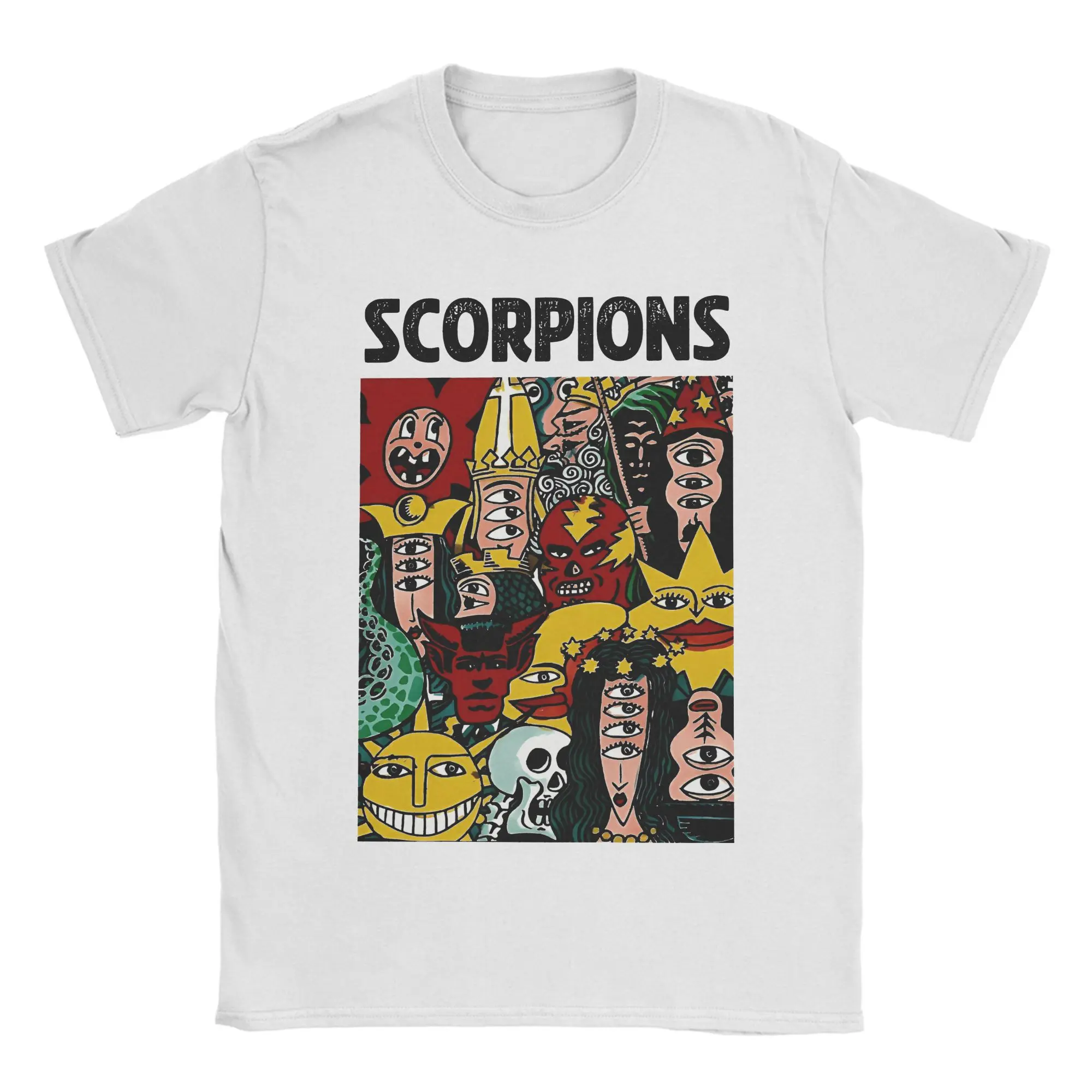

Мужская футболка Monsters Party of Scorpions, футболки в стиле хип-хоп, летние футболки Y2K, забавные хлопковые топы с индивидуальным логотипом, подарок на день рождения