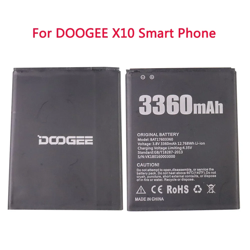 

100% New Original DOOGEE X10 BAT17603360 Replacement 3360mAh Parts backup battery for DOOGEE X10 Smart Phone