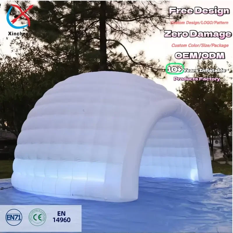 Luxury inflatable event tent, white inflatable party tent, outdoor dome inflatable camping tent