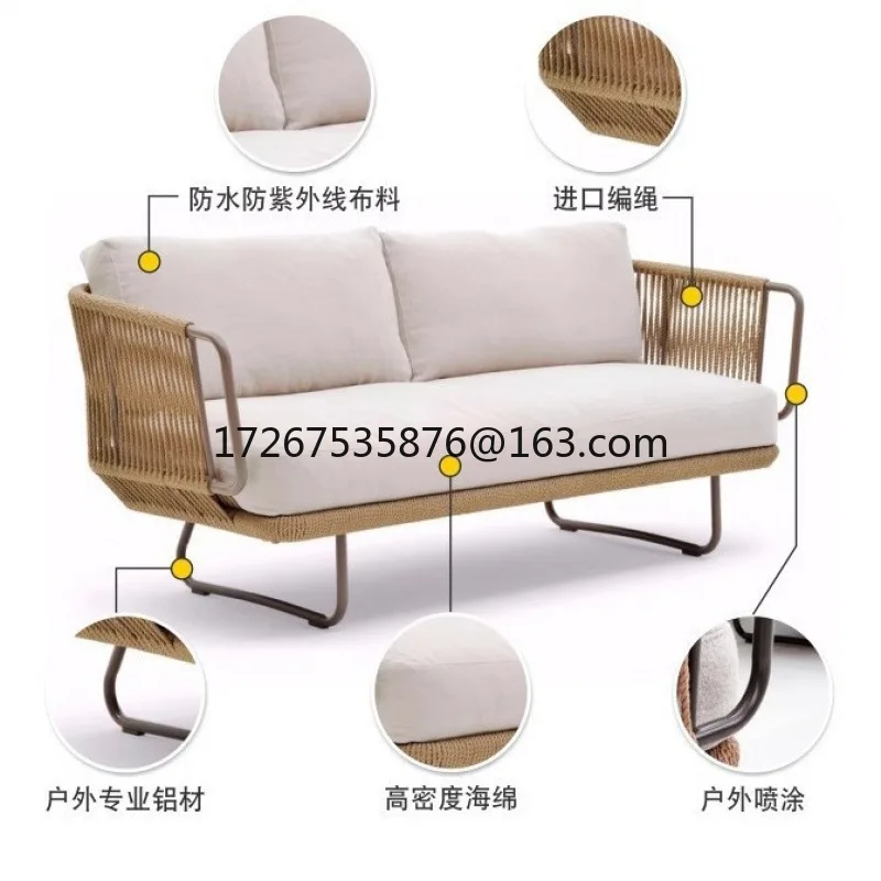 Sofa ogrodowa, stolik kawowy, rattanowy zestaw mebli ogrodowych, na dziedziniec, zestaw krzeseł rattanowych do wypoczynku, balkon na świeżym powietrzu, meble ogrodowe