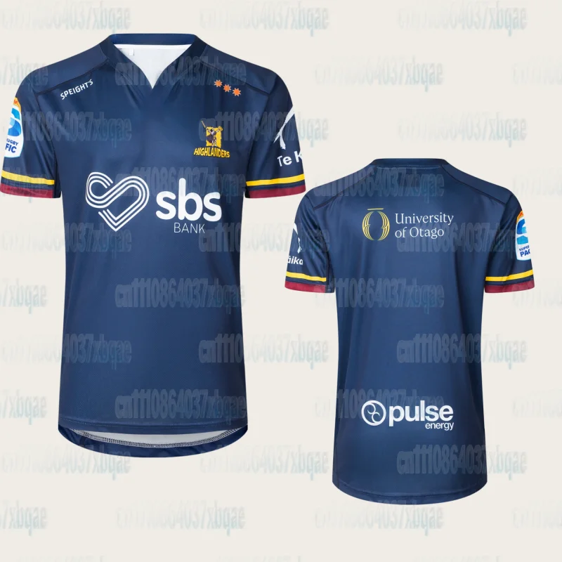 Atmungsaktives, schnelltrocknendes T-Shirt im Familienstil für Neuseeland-Highlanders-Rugby-Fans, kurzärmeliges Sport-Outdoor-Oberteil mit 3D-Druck – Detail 6