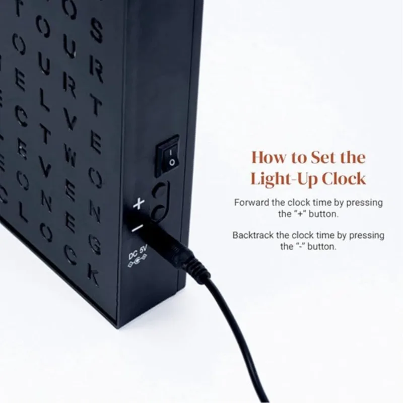 

Настольные часы для декора дома с отображением времени на голландском языке, светодиодные часы-табло с USB-кабелем