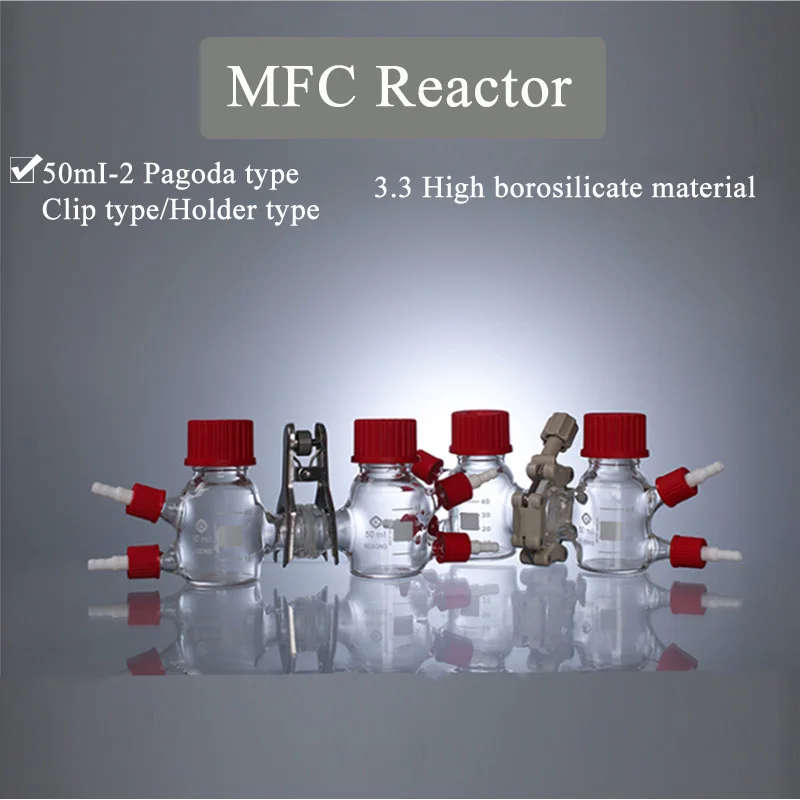 

50ml II Type Microbiology MFC Reactor Electrolytic Cell Chemical Reactor Cathode-Anode Dual Chamber Reactor Vessel