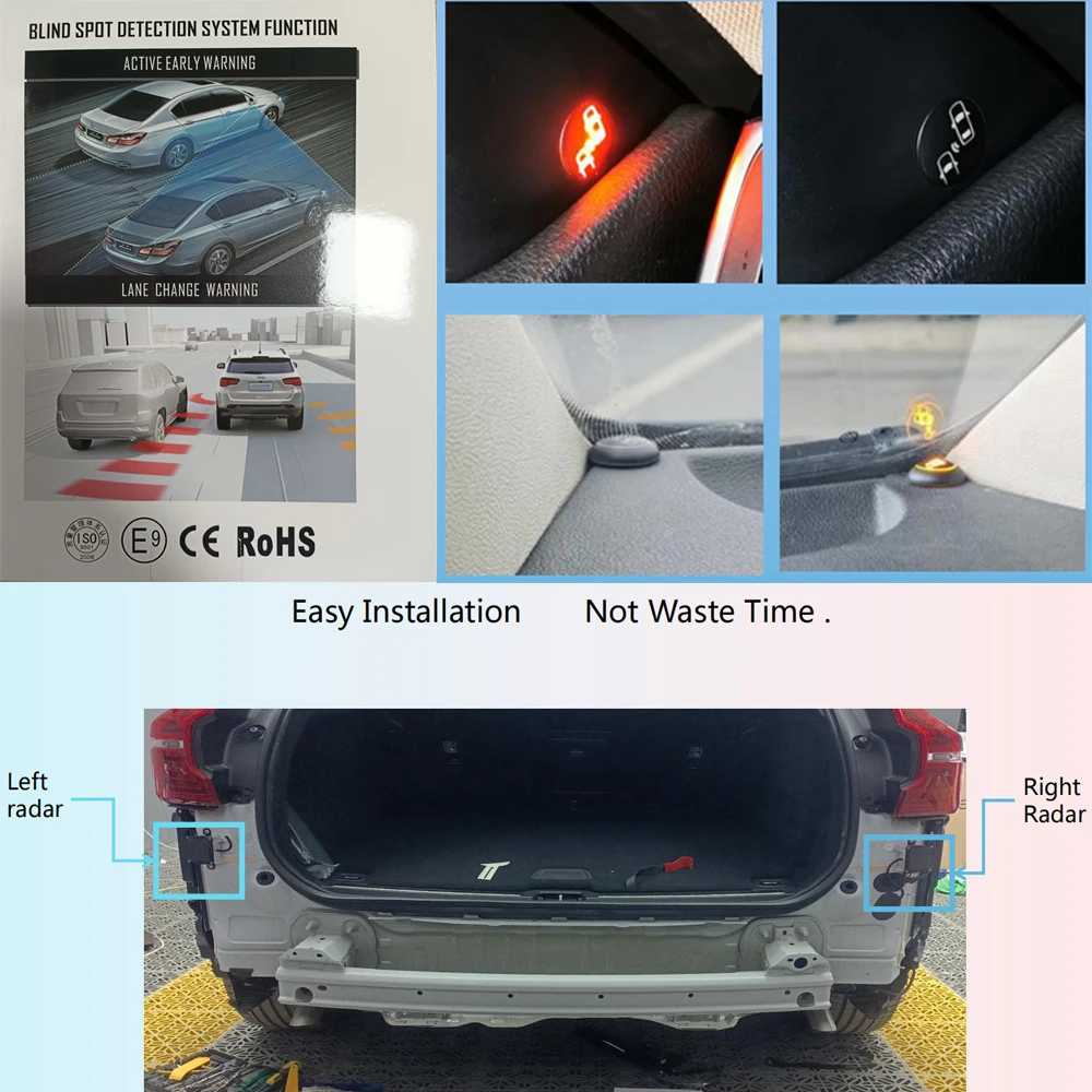 New 77Ghz Millimeter Wave Radar BSD Blind Spot Detection System Horizontal Blind Spot Monitoring Change Lane Aided Parking  24Hz