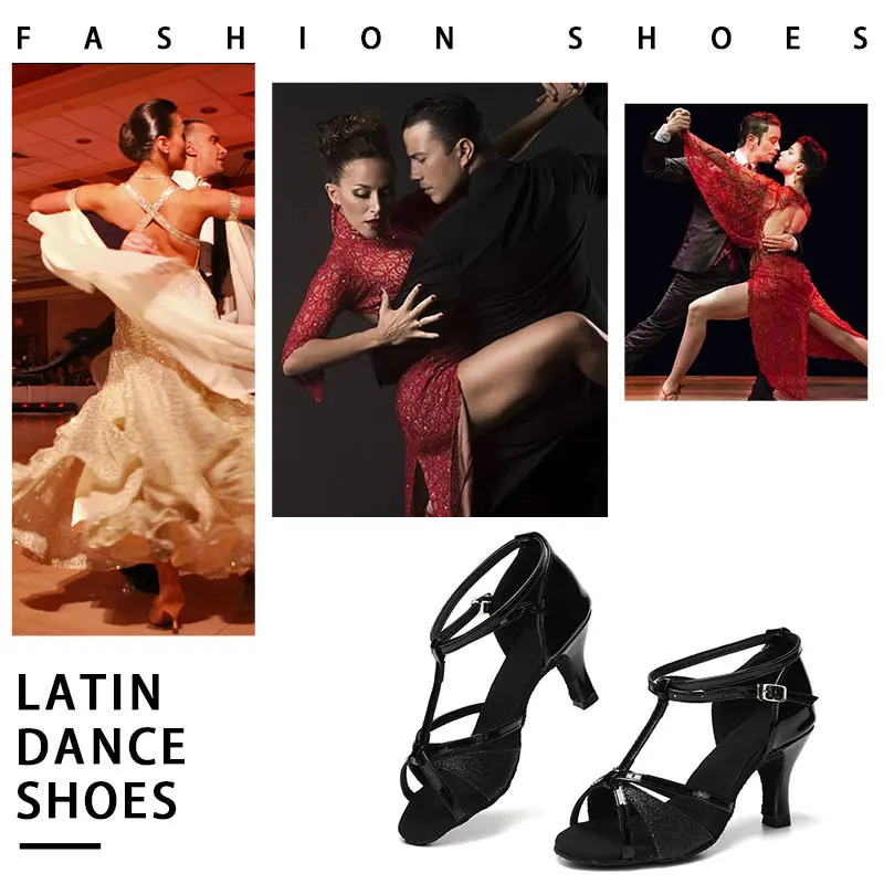 Woman Latin Dance Shoes Brown Black Ballroom Salsa Dance Shoes For Ladies Girls Satin Tango Party Dancing Shoes High Heels