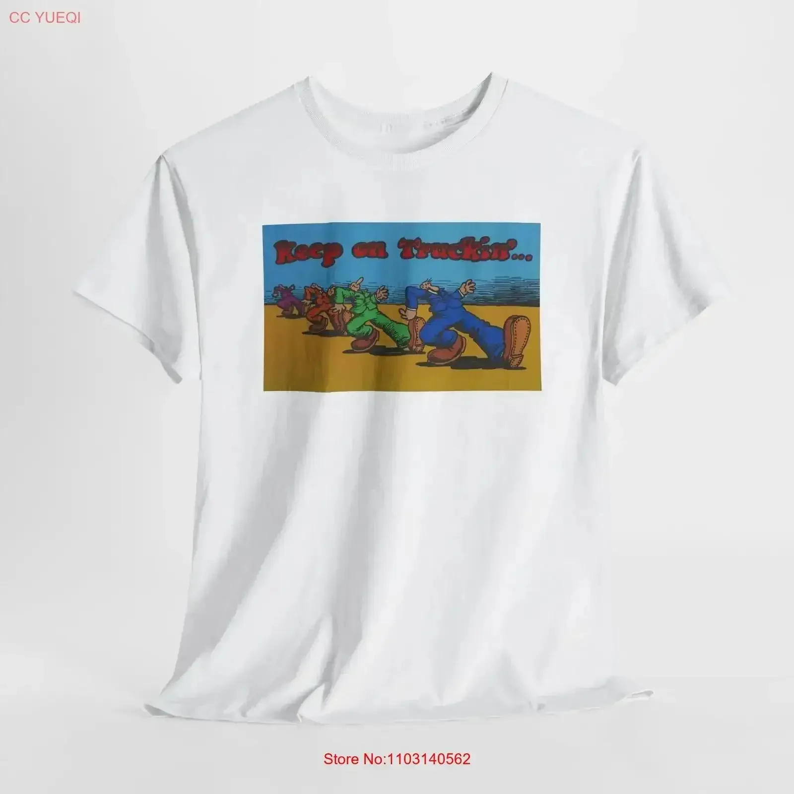 Vintage Inspired Keep onTruckin Robert Crumb T Shirt Hippie Washed Versatile Stretched graphic Stylish homme fashion vintage