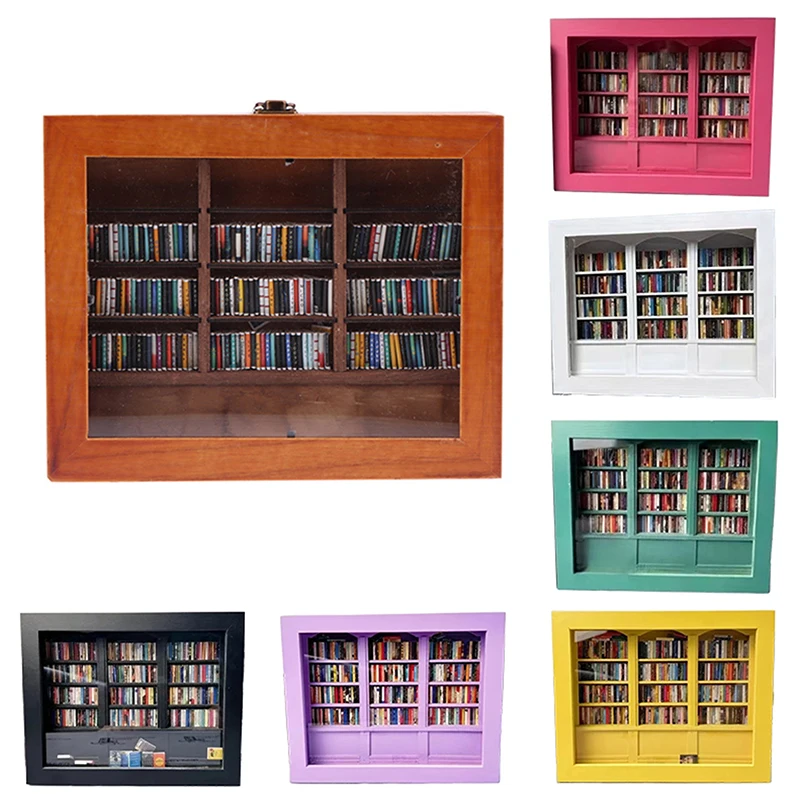 Dollhouse Creative Anti-Anxiety Bookshelf Miniature Book Match Boxes Gift Shake Away Your Anxiety Doll House Decoration Gifts