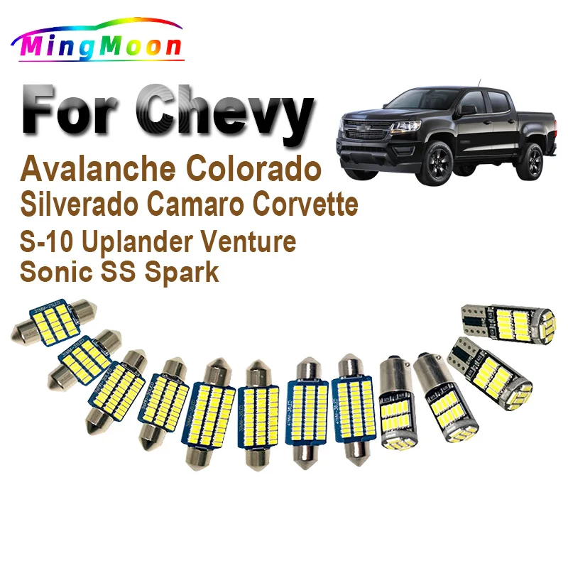 For Chevy Avalanche Colorado Corvette S-10 Camaro Uplander Venture Sonic SS Spark Silverado Astro LED Interior Roof Light Kit