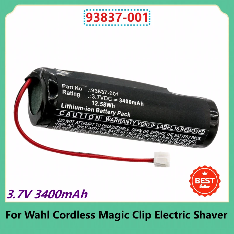 

93837-001 Battery for Wahl Cordless Magic Clip Electric Shaver Designer Sterling 4 Super Taper Cordless Magic Clip Machine