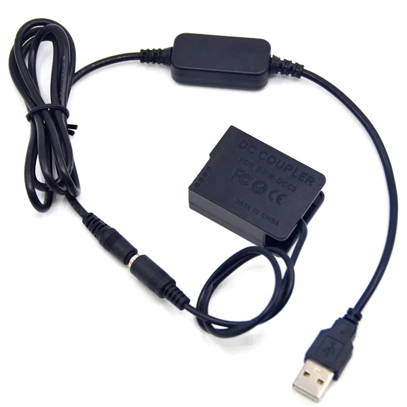 

BLC12E Dummy Battery DCC8 DC Coupler + USB DC Power Cable For Lumix DMC GH2 G81 G85 FZ1000 FZ2000 FZ300 FZ200 G6 G7 GX8 Camera