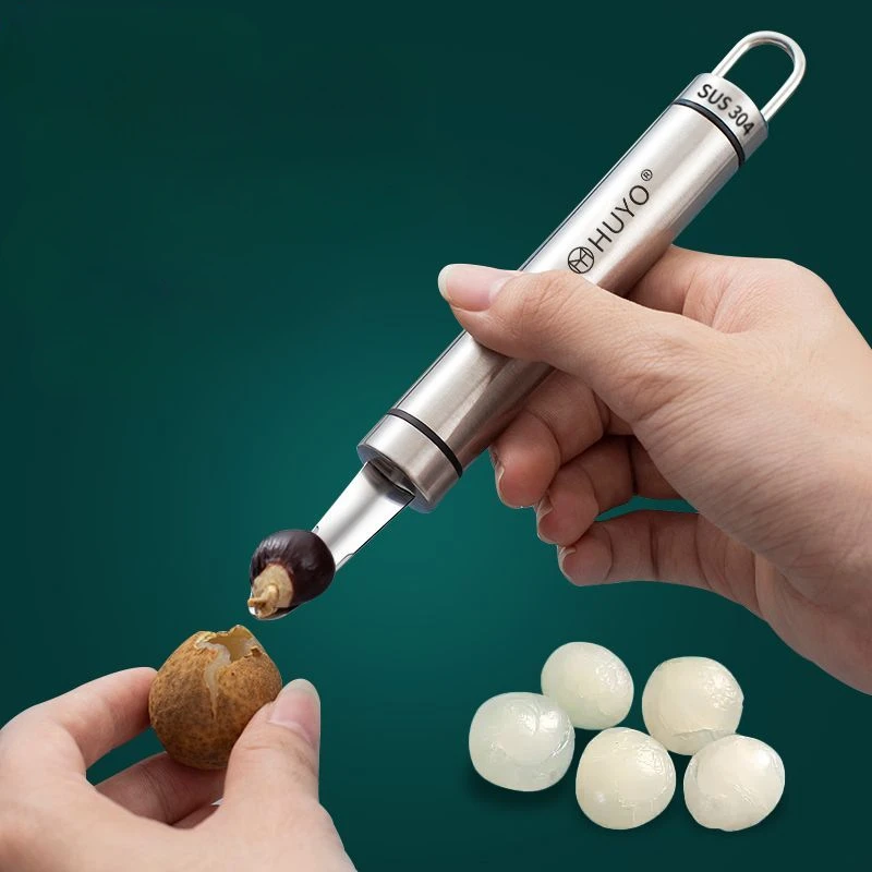 304 Stainless Steel Longan Corer Home Nuclear Removal Tool Digging Meat Skin Picking Artifacts Stripping Longan Litchi Dry Tools