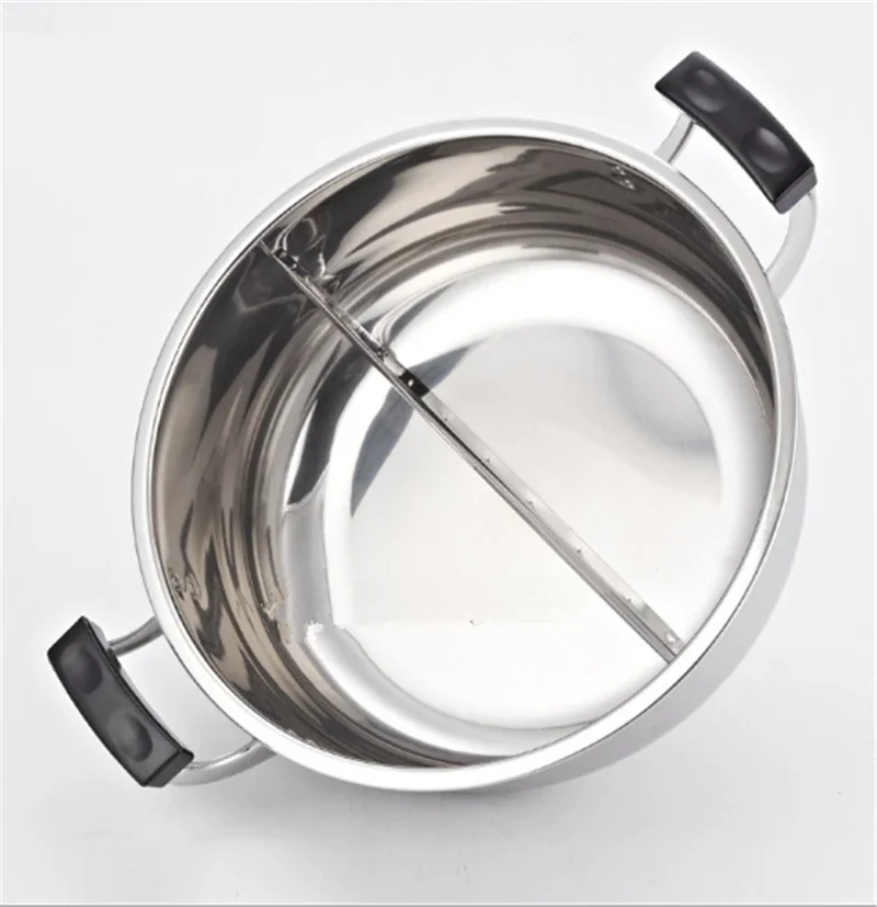 Stainless steel soup pot thickened hot pot high ear furnace mandarin duck double lattice hot 20CM to 32CM hot pot cooker